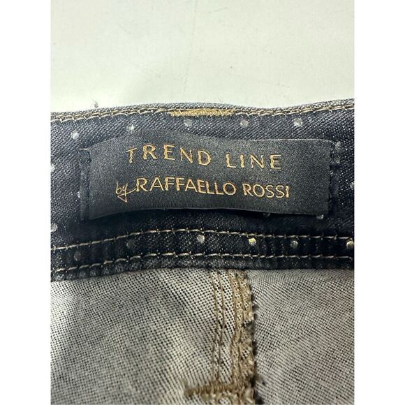 Raffaello Rossi Trend Line Women’s Slim Leg Black Jeans Gold Trim Sz32 See Notes - Picture 13 of 14